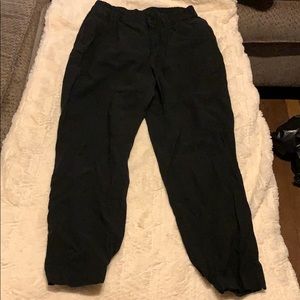 Black cropped dress pants